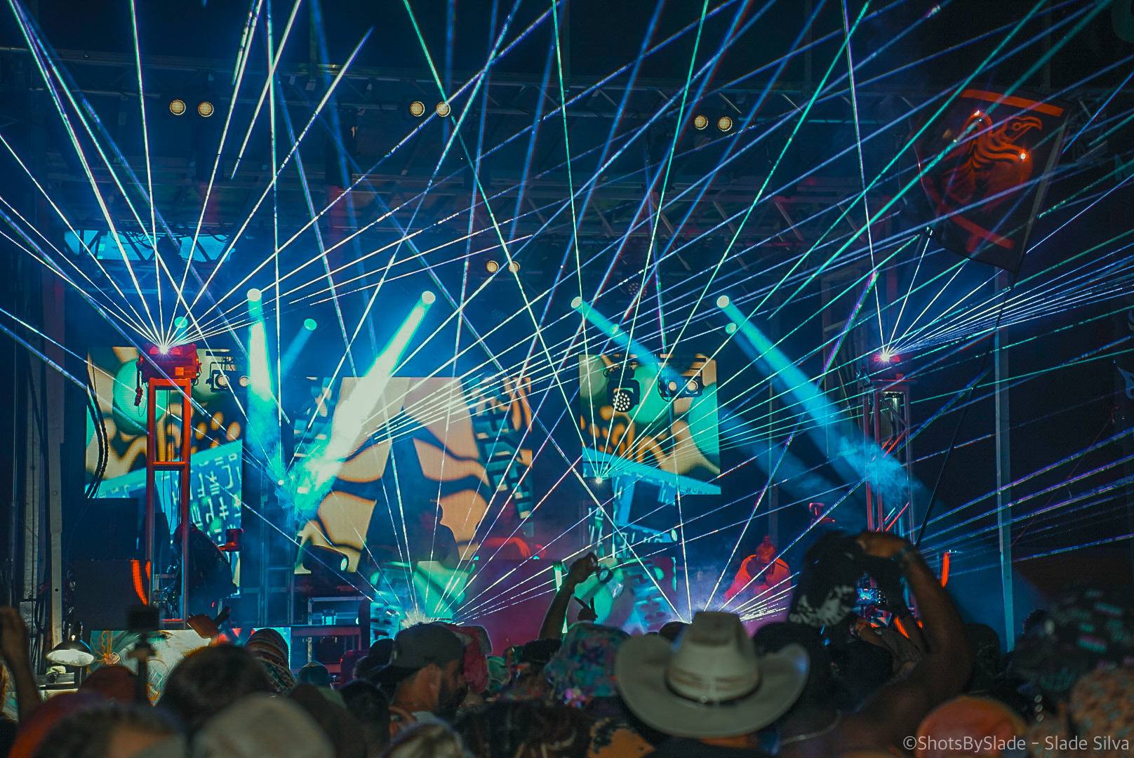 Laser web over the crowd